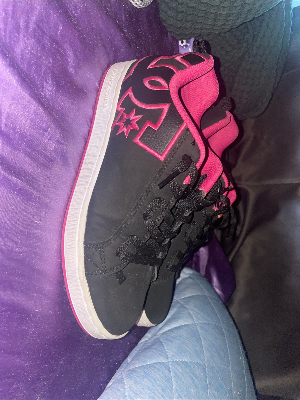 DC Court Graffik Women's Black+Pink Skate Shoe